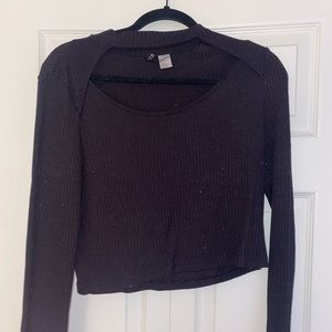 Black long sleeve with chest cut out
